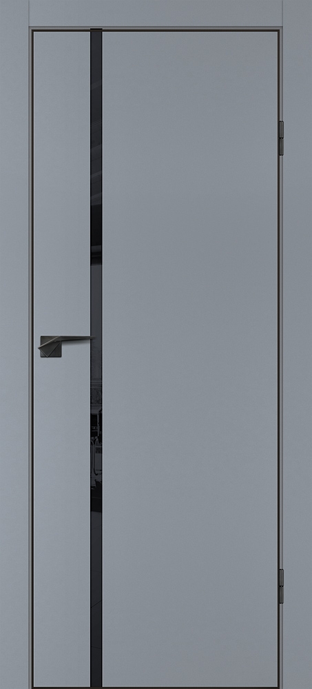 Фото Межкомнатная дверь P-22  кромка ABS черная c 4-х ст. Серый матовый